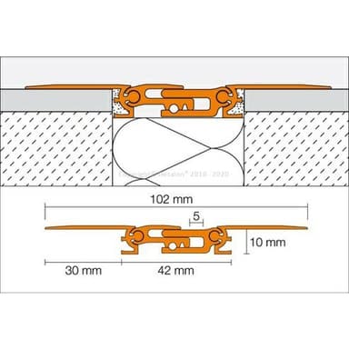 DILEX - BTS Objekt. dilatace pro dodat. osazení Hl. natural H=10mm, délka: 2,5m 4