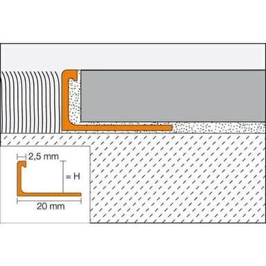 SCHIENE BASIC-AE Ukon. profil Hliník elox stříbro mat, H=6.0mm, délka: 2,5m 4