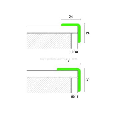 29842 8610 Nárožník bez lepu 24x24mm /PVC - 556 = Šedá/ 300cm 4