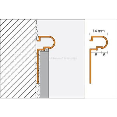 RONDEC-DB  Ukonč. stěn a soklů, Hl. elox stříbro mat, 14mm, délka: 2,5m 4