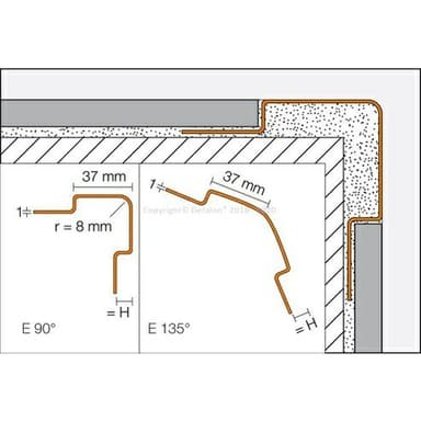 ECK-E Rohový profil H=6mm, Ušlechtilá ocel V2A, délka: 2,5m 3