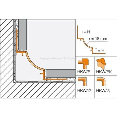 DILEX-HKW Dilatace kout dutý požlábek r=18mm PVC, H=7/7mm, - Béžová 4