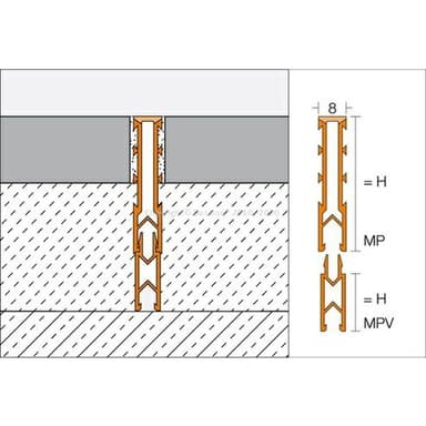 DILEX-MP Dilatace PVC, H=35mm, šířka:8mm, 2,5m - Béžová 4