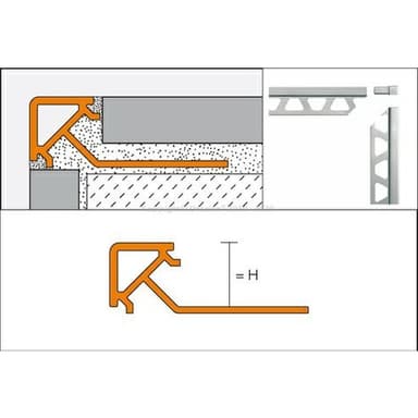 QUADEC-PQ Ukonč. PVC profil, H=12,5mm, 2.5m, barva: Sněhobílá 4