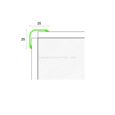 77894 220/A Nárožník lepící 25x25mm, oblý /Elox stříbro/300cm 4