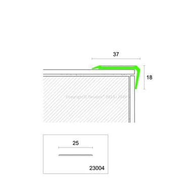 75794 124/F Schod.hrana vrtaná 37x18mm/Elox stříbro/270cm 4