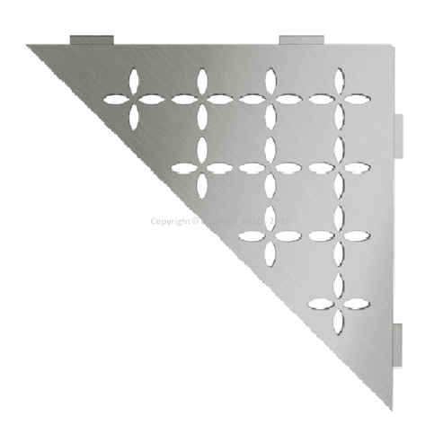 SHELF-E-S1, polička, design FLORAL, ušlechtilá ocel kartáčovaná