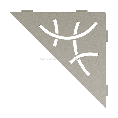 SHELF-E-S1, polička, design CURVE, hliník strukturovaný povrch, kamenná šedá 1