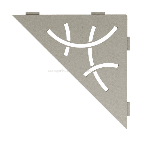 SHELF-E-S1, polička, design CURVE, hliník strukturovaný povrch, kamenná šedá