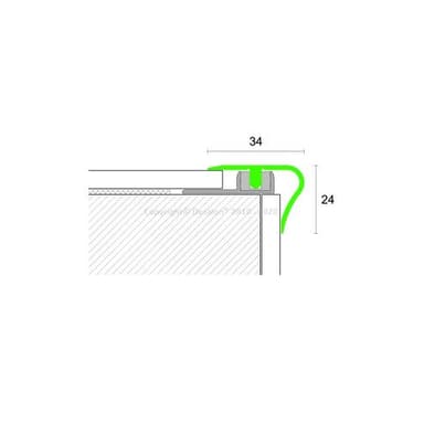 63953 G/4/SF Schod.hrana 34x24mm k vodícímu profilu /dřevo dekor 73/ 2,7m 4