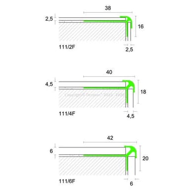 75784 111/4F Schod.hrana 40x18mm /4,5mm/ Elox stříbro - 270cm 4