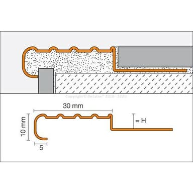 TREP-E Schod 30x10mm, Ušlechtilá ocel V2A, H=25mm, délka: 2,5m 4
