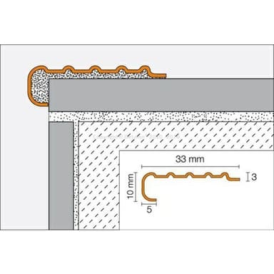 TREP-EK Schod 33x10mm pro dodatečnou montáž, Ušlechtilá ocel V2A, délka: 1.5m 4