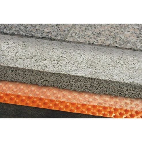 Drenážní polyetelénová folie H=8 mm s kašírovanou mřížkovou tkaninou, šíře 1 m