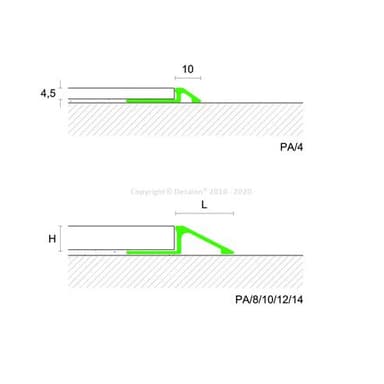 93175 PA/45 Ukonč.profil/náběh 4,5mm/Elox stříbro/270cm 4
