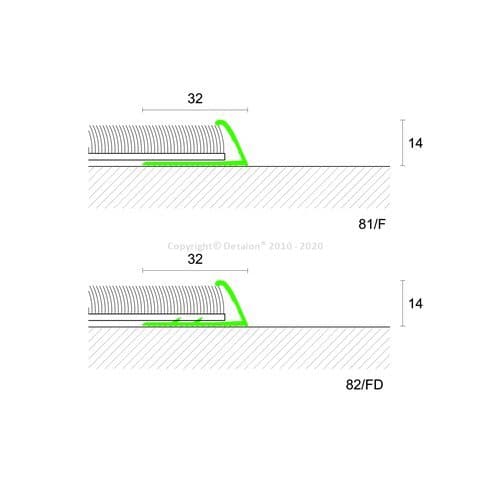73297 82/FD Ukonč. koberce s trny 13x32mm Hl. Stříbro, délka: 2,7m