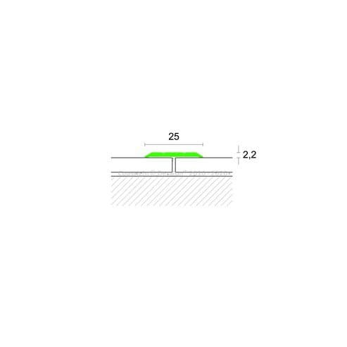 71897 19/A Přech.lišta plochá, lepící 25mm/Elox stříbro/270cm